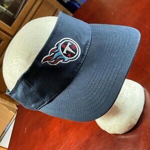 VTG 90s Mens Tennessee Titans NFL Navy Blue Logo Adjustable Sports Visor